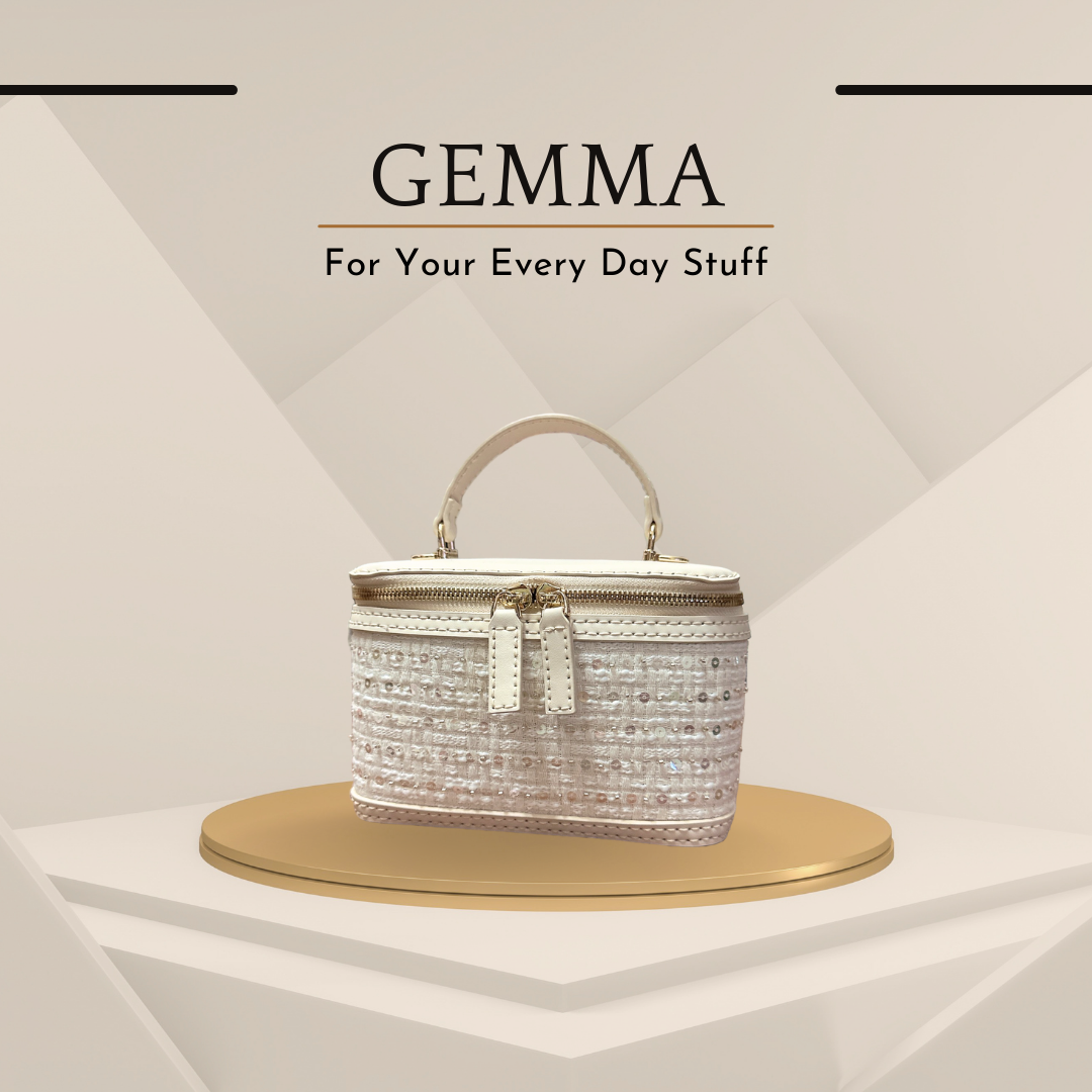《手縫皮系列》 Gemma bag - Pearl