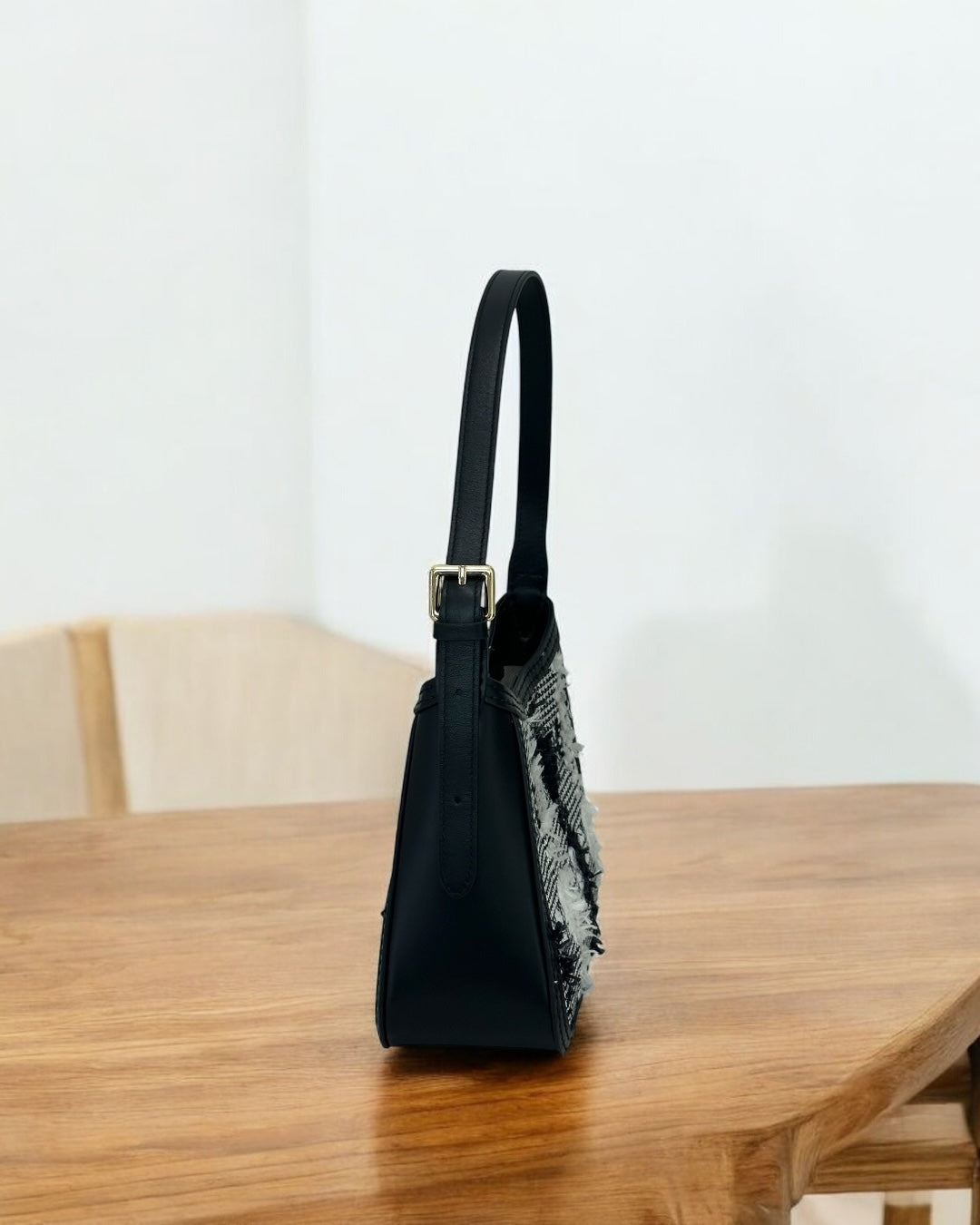 Athena bag - 黑白質感Tweed布
