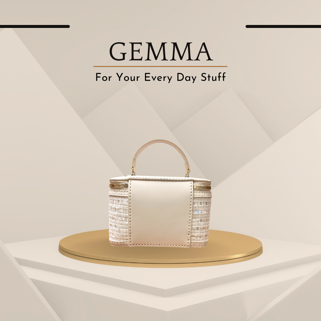 《手縫皮系列》 Gemma bag - Pearl
