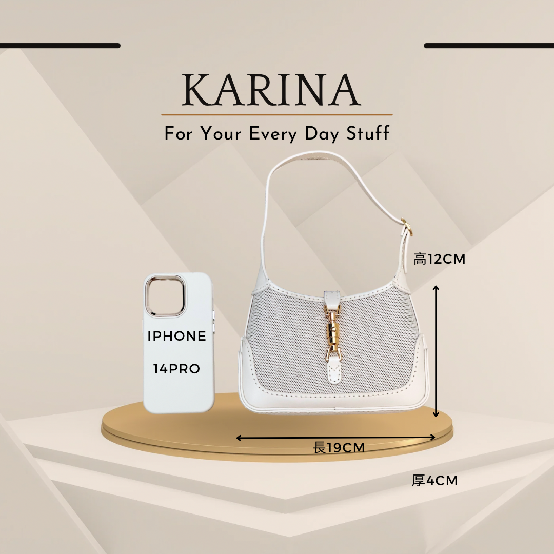 《手縫皮系列》Karina bag - 黑蛇皮/黑皮