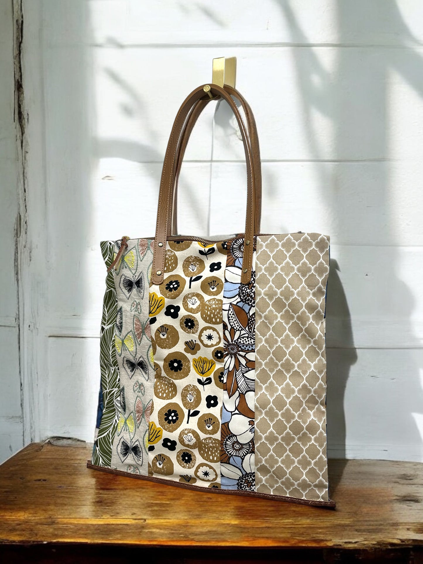 Patchwork Tote bag - Brown