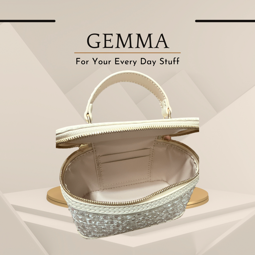 《手縫皮系列》 Gemma bag - Pearl
