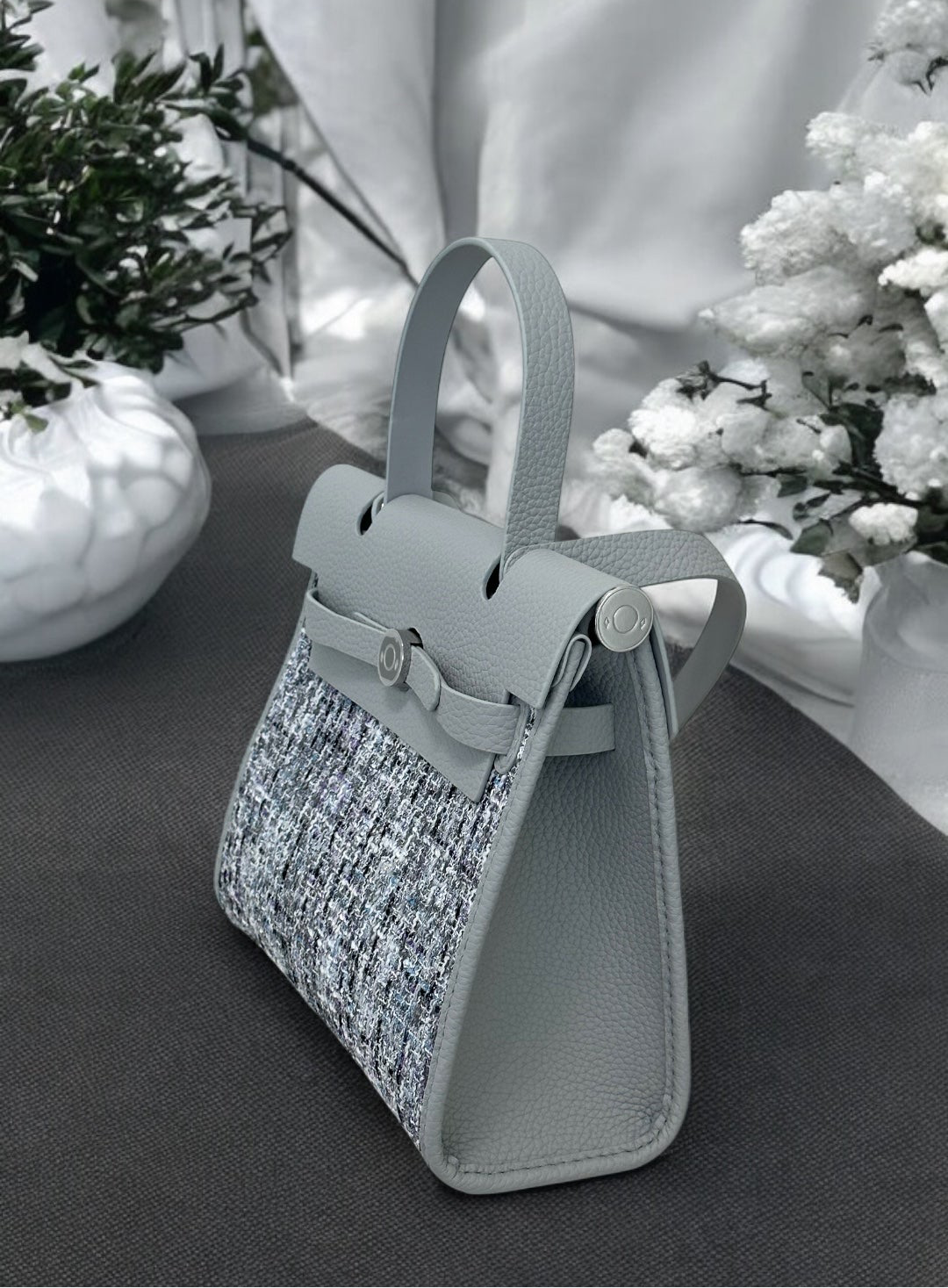 Wona bag - 閃閃藍編織Tweed布
