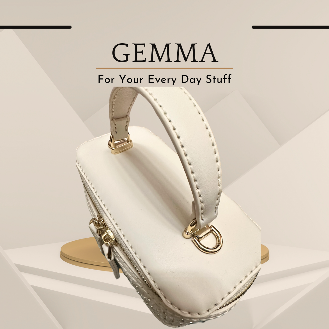 《手縫皮系列》 Gemma bag - Pearl