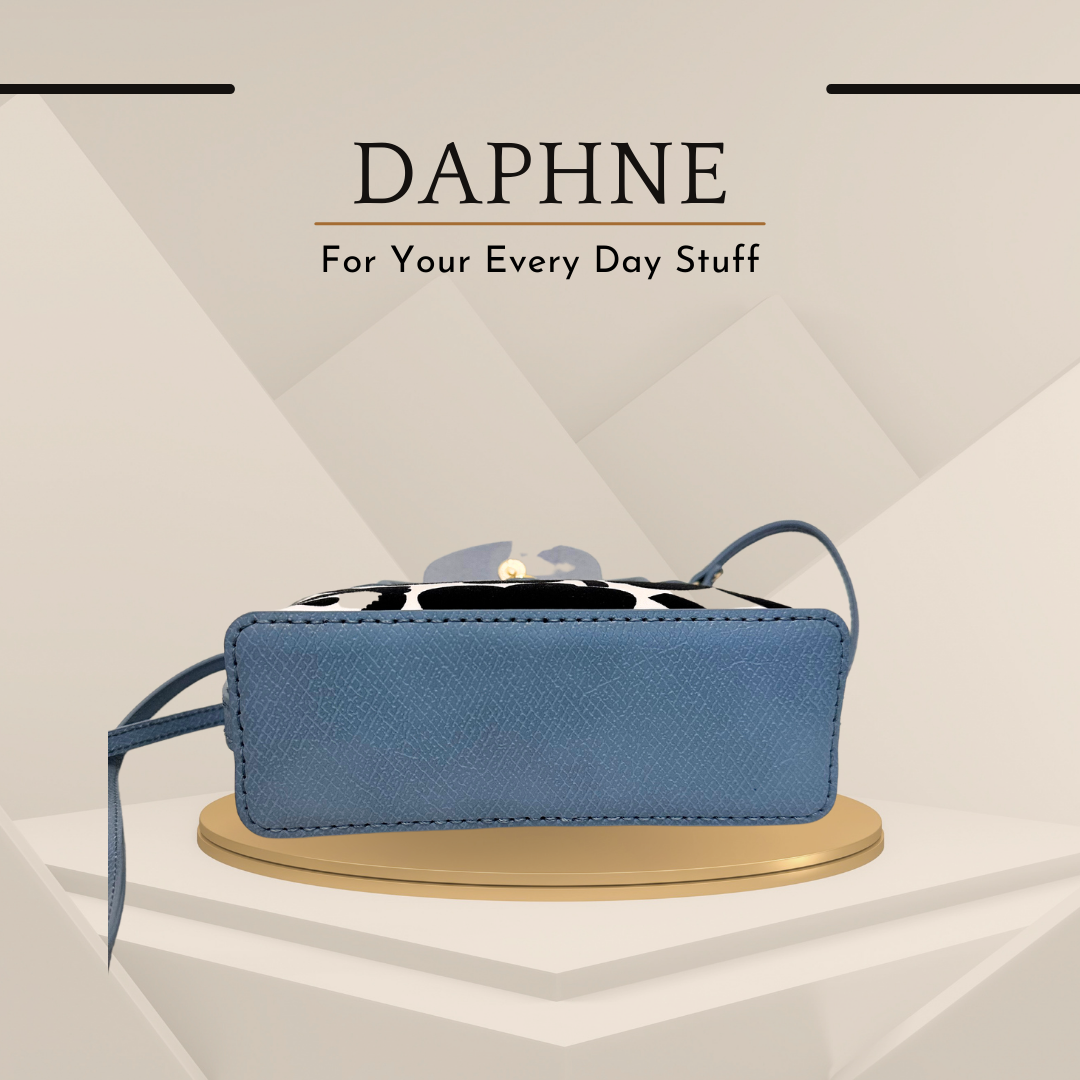 《手縫皮系列》 Daphne bag - Black Tweed (現)