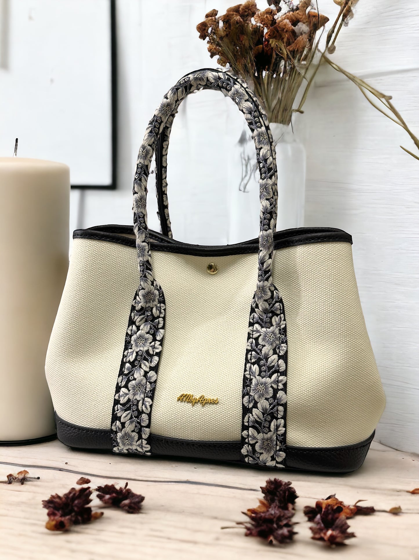 《手縫皮系列》Limited Edition Embordery handle Renee bag