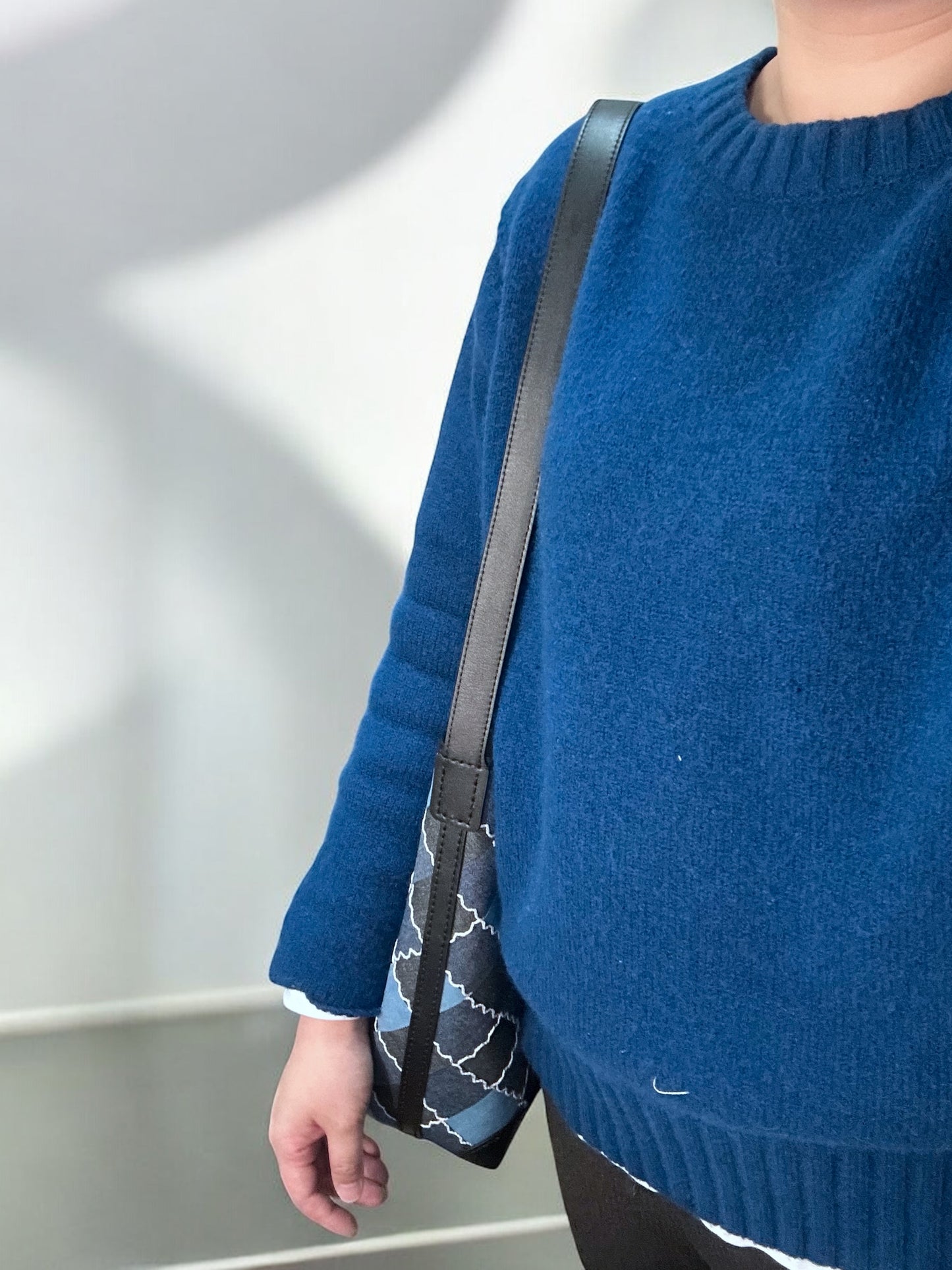 《手縫皮系列》 Alyssa bag - 編織牛仔/ BK (現)