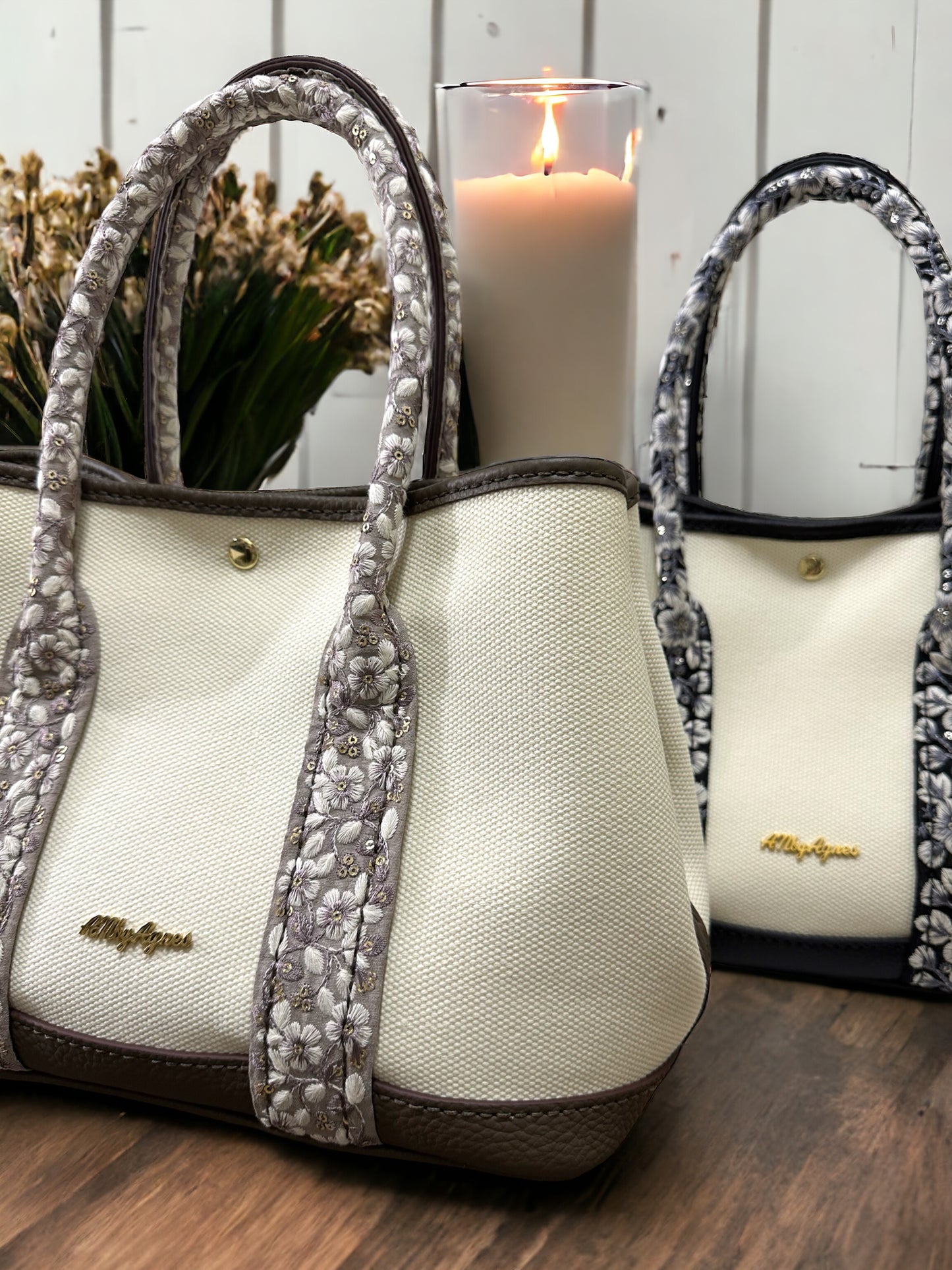 《手縫皮系列》Limited Edition Embordery handle Renee bag