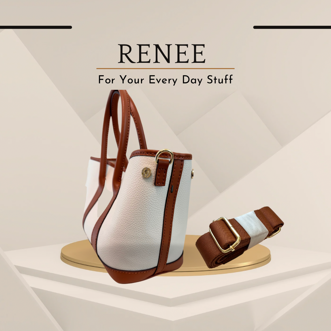 《手縫皮系列》Renee bag - 全皮/棕