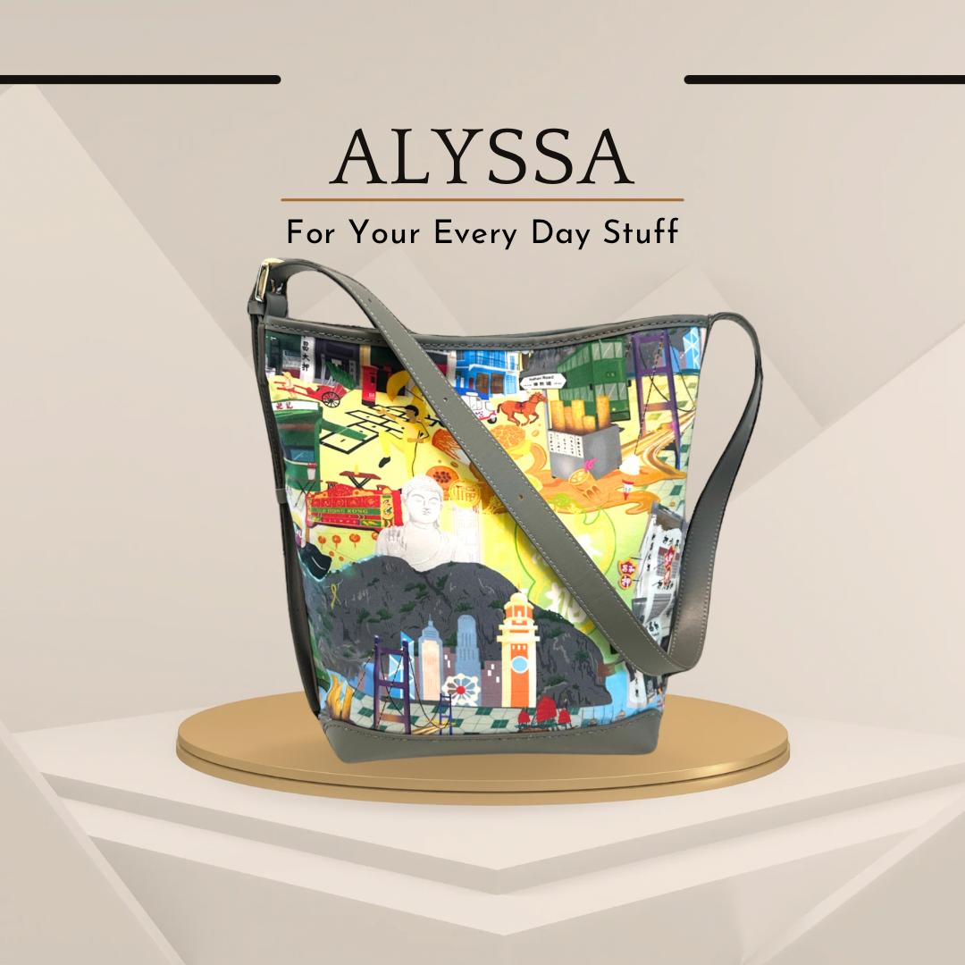 《手縫皮系列》 Alyssa bag - 香港街景 / GY