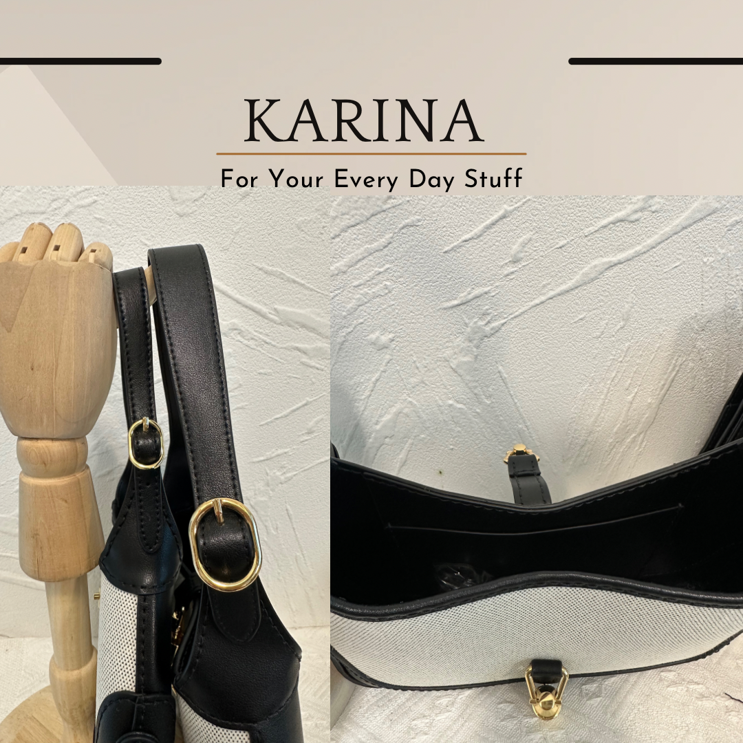 《手縫皮系列》Karina bag - 黑蛇皮/黑皮