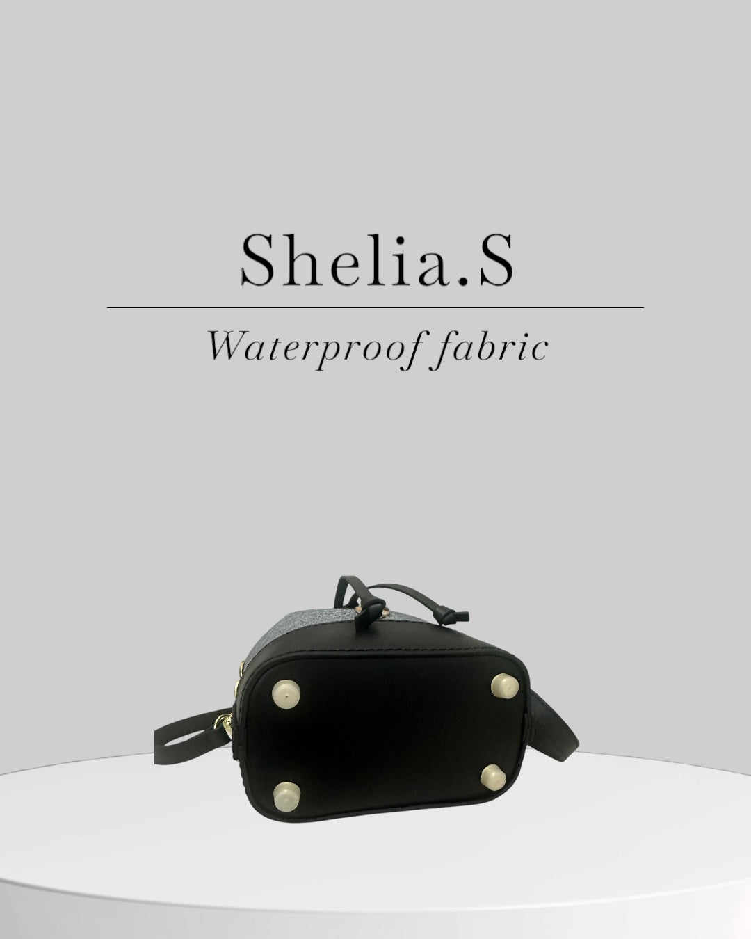 《手縫皮系列》Shelia. S - 防潑水灰/黑皮 (現)