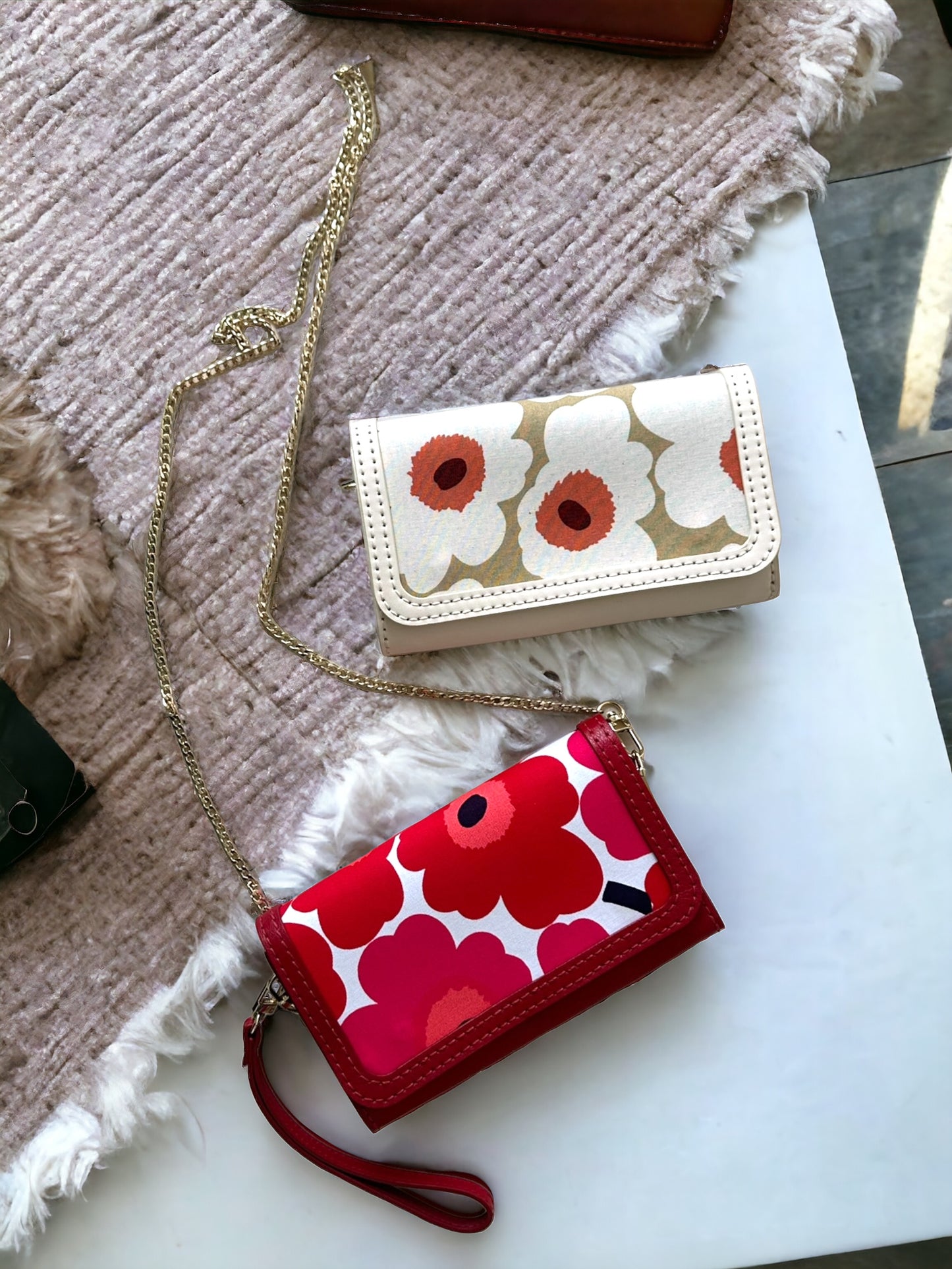 《手縫皮系列》Tess 3ways bag - Marimekko