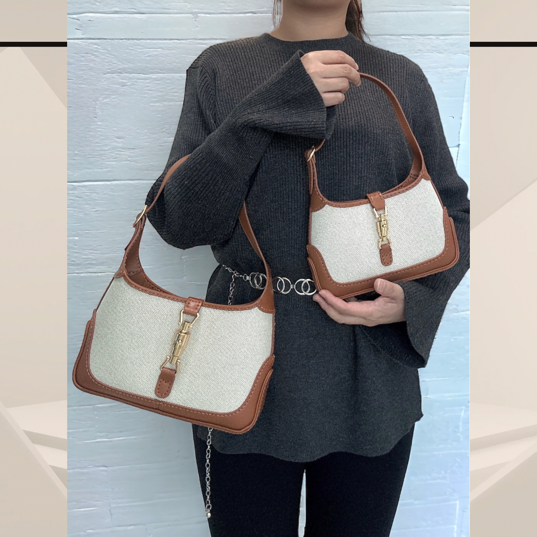 《手縫皮系列》Karina bag - 黑蛇皮/黑皮