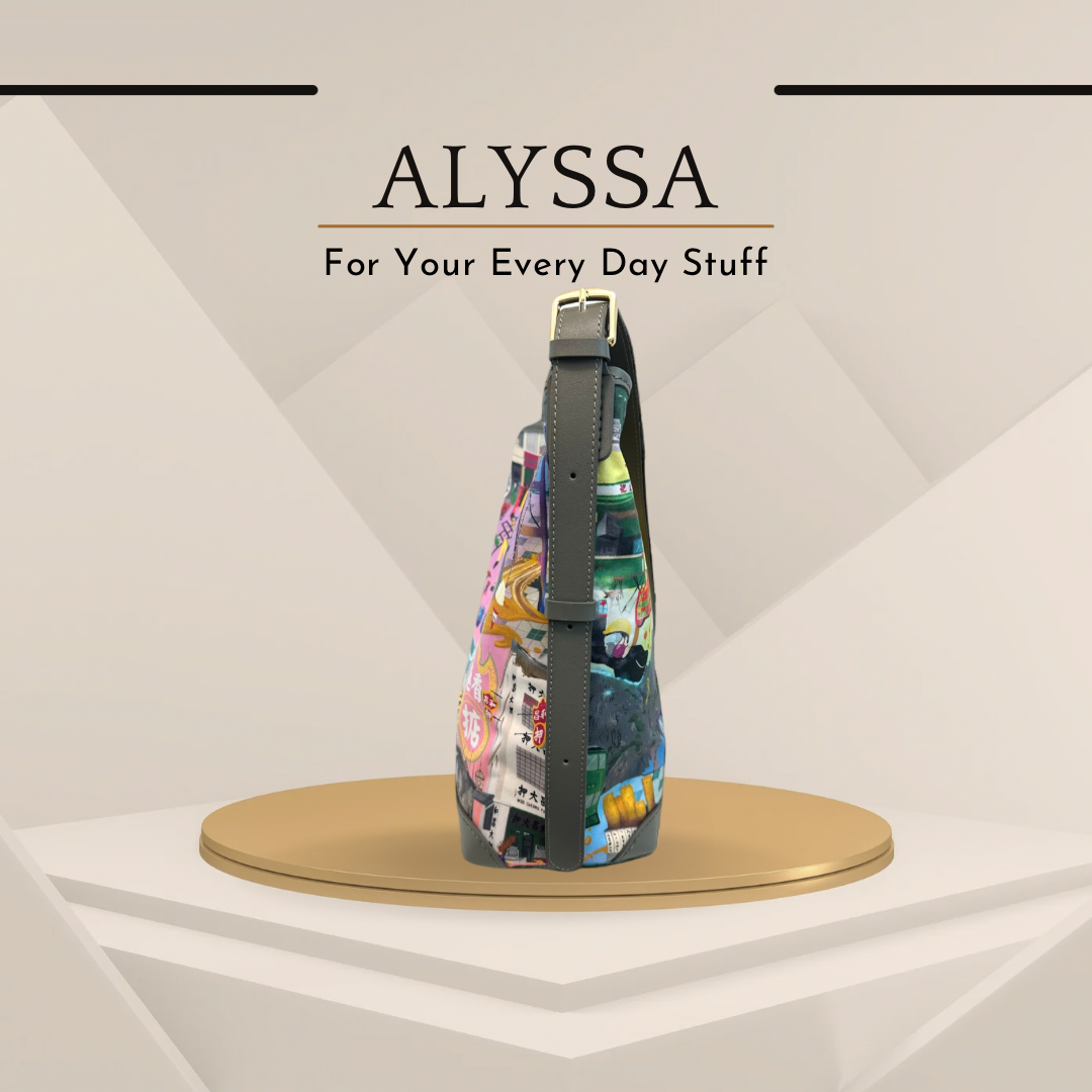 《手縫皮系列》 Alyssa bag - 香港街景 / GY