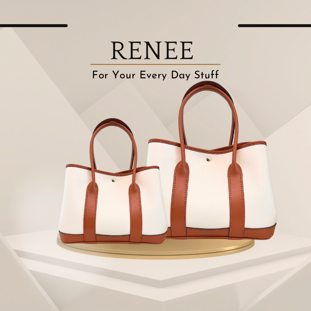 《手縫皮系列》Renee bag - 全皮/棕
