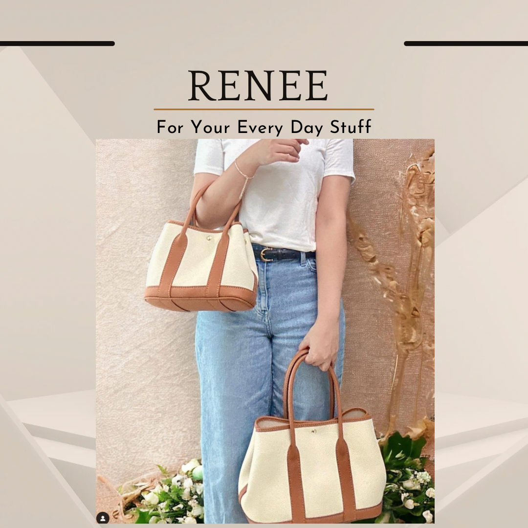 《手縫皮系列》Renee bag - 全皮/棕