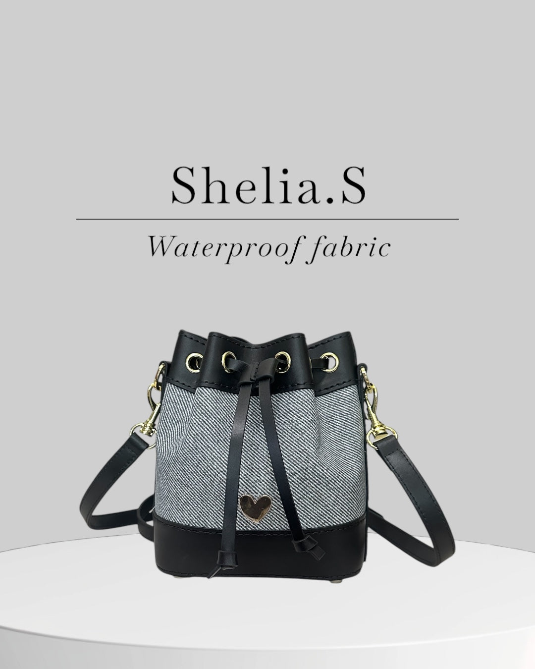 《手縫皮系列》Shelia. S - 防潑水灰/黑皮 (現)