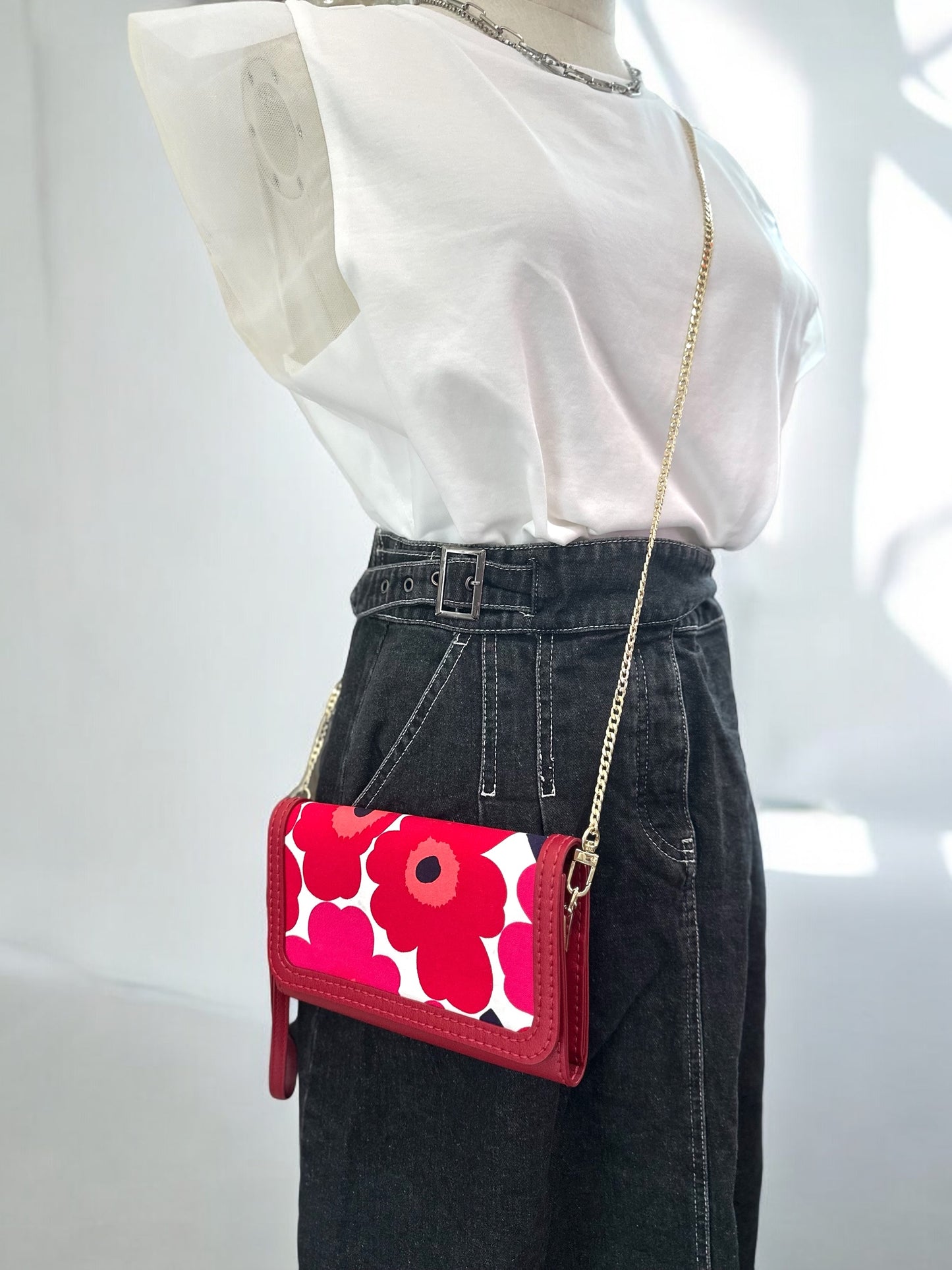 《手縫皮系列》Tess 3ways bag - Marimekko