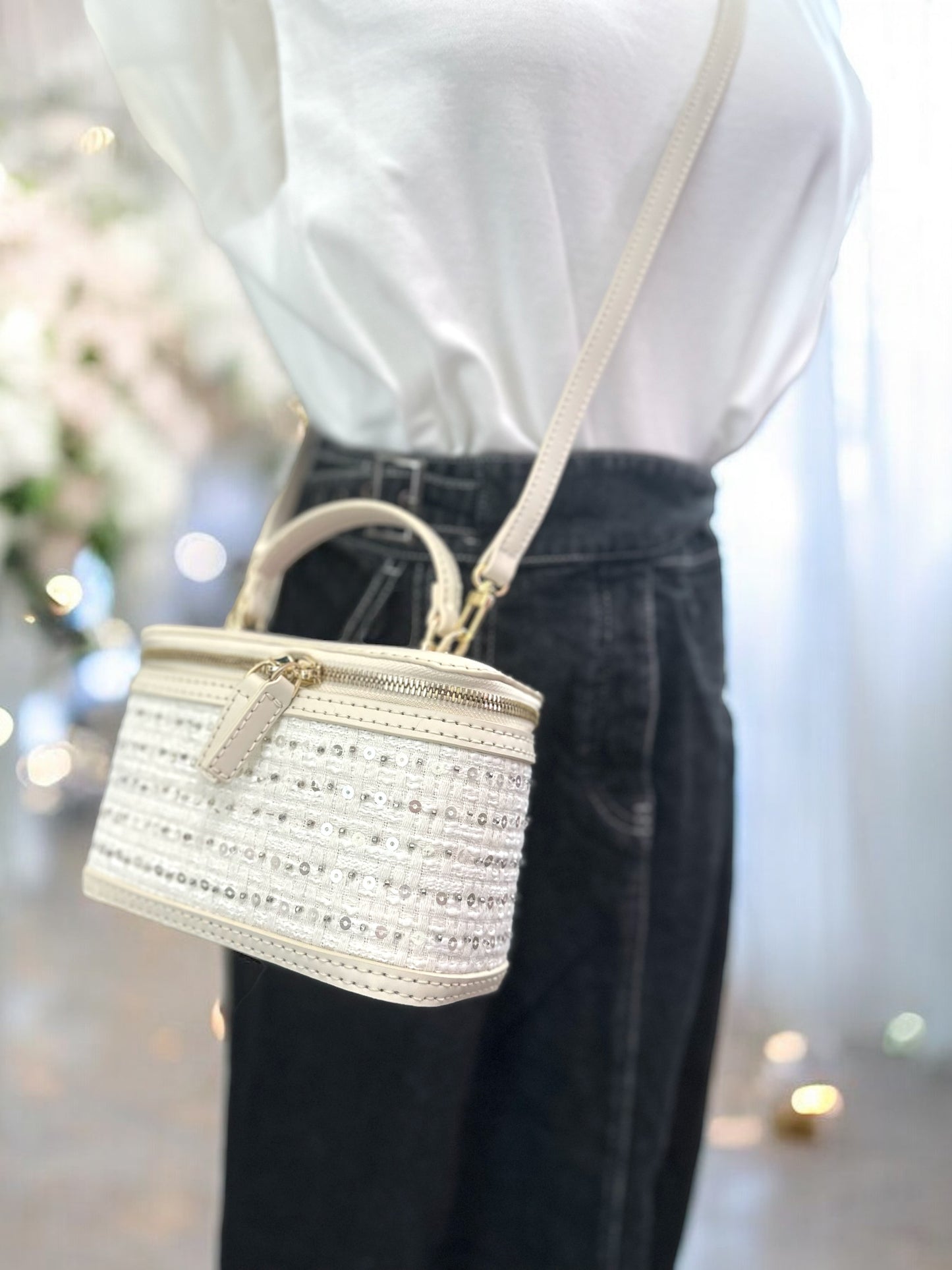 《手縫皮系列》 Gemma bag - Pearl