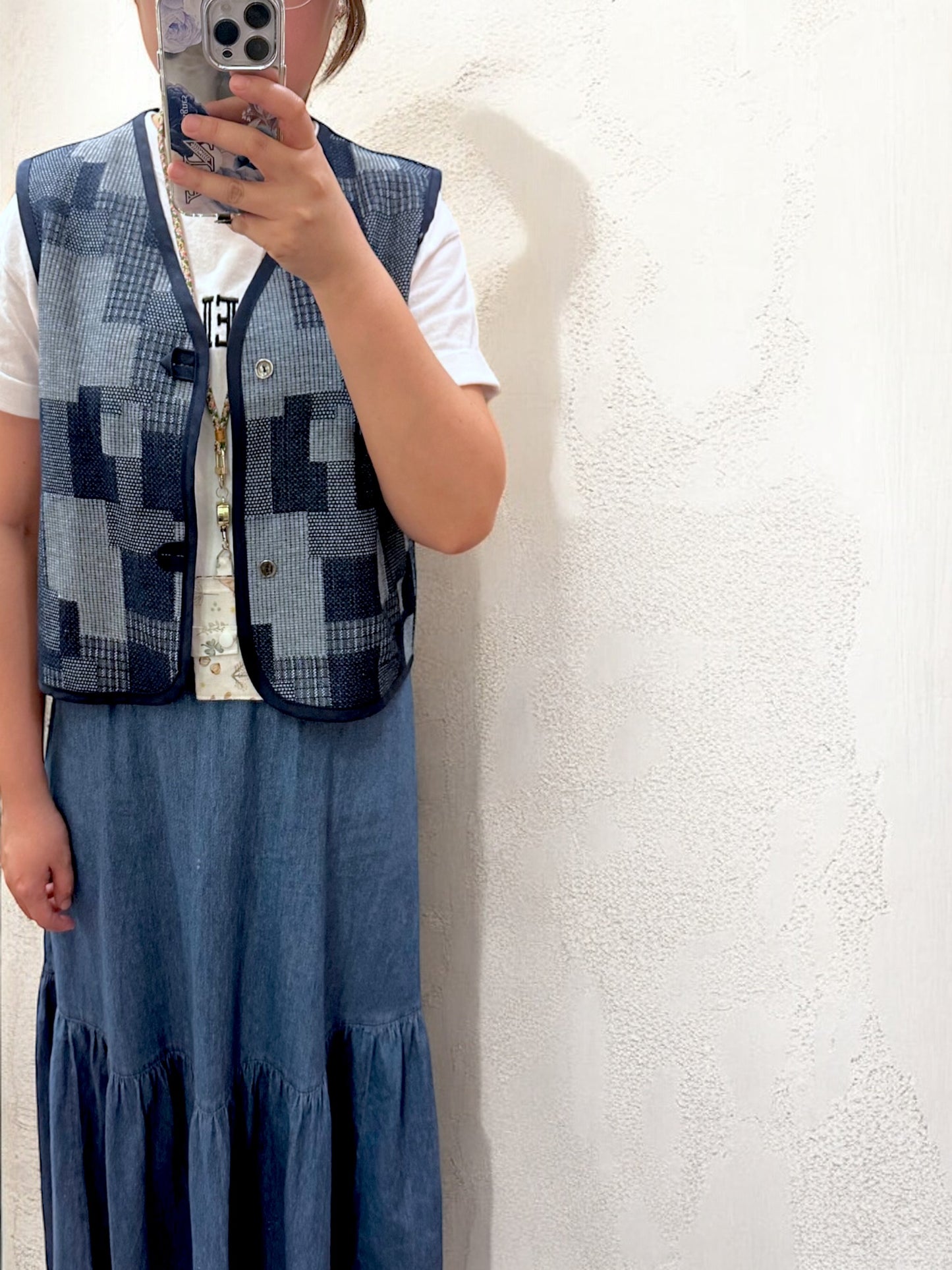 🌟限量🌟AN design Antique buttons Vest - Denim blue