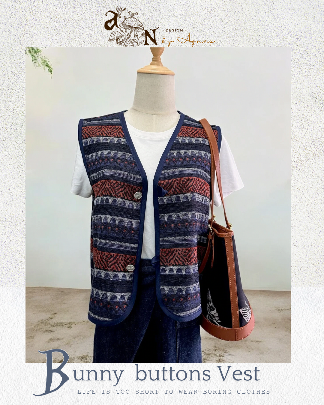🌟限量🌟AN design Ribbit button Vest🐰