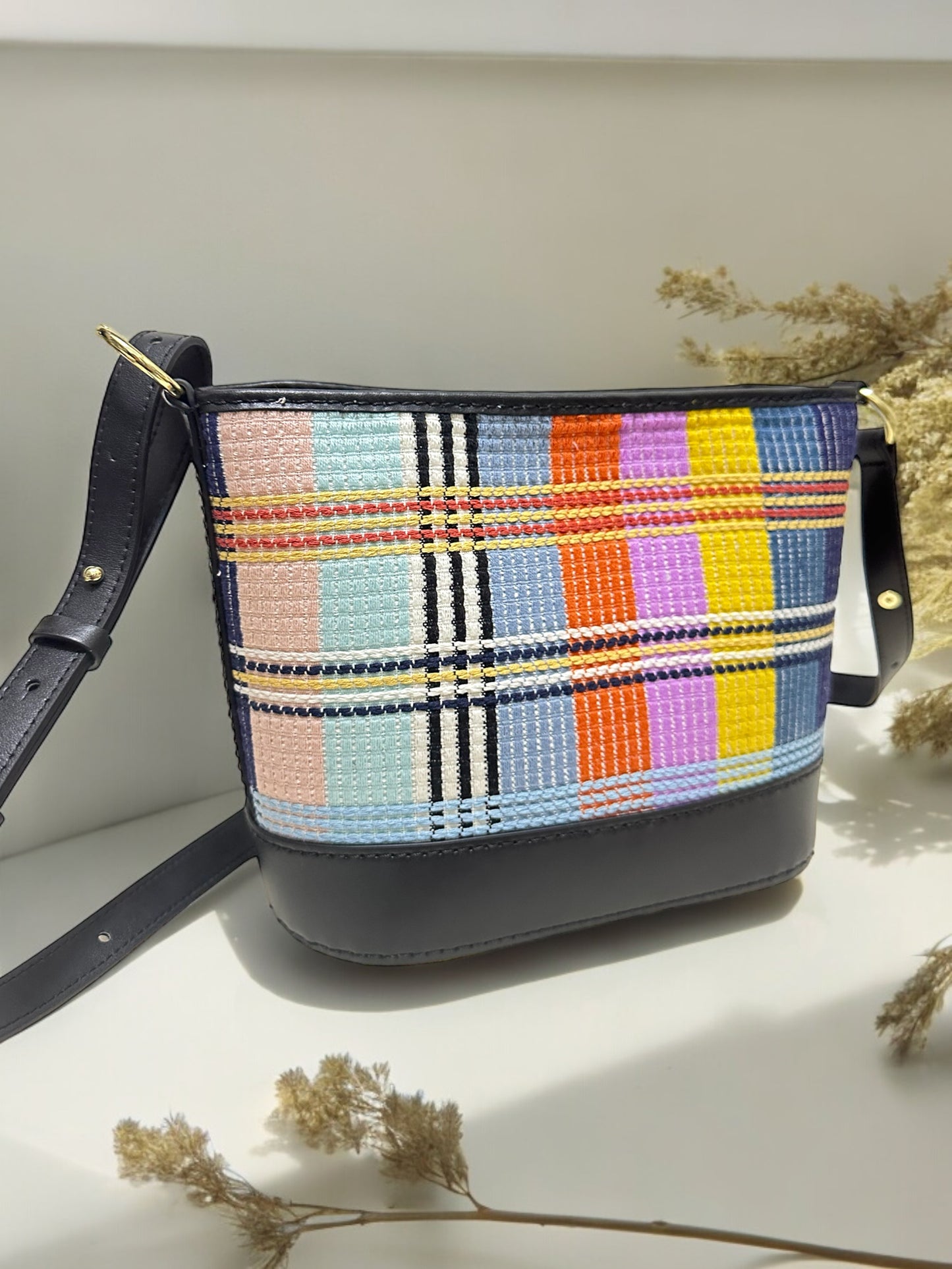 《手縫皮系列》 Aileen Bag - Colour plaid (@H…the corner寄賣）