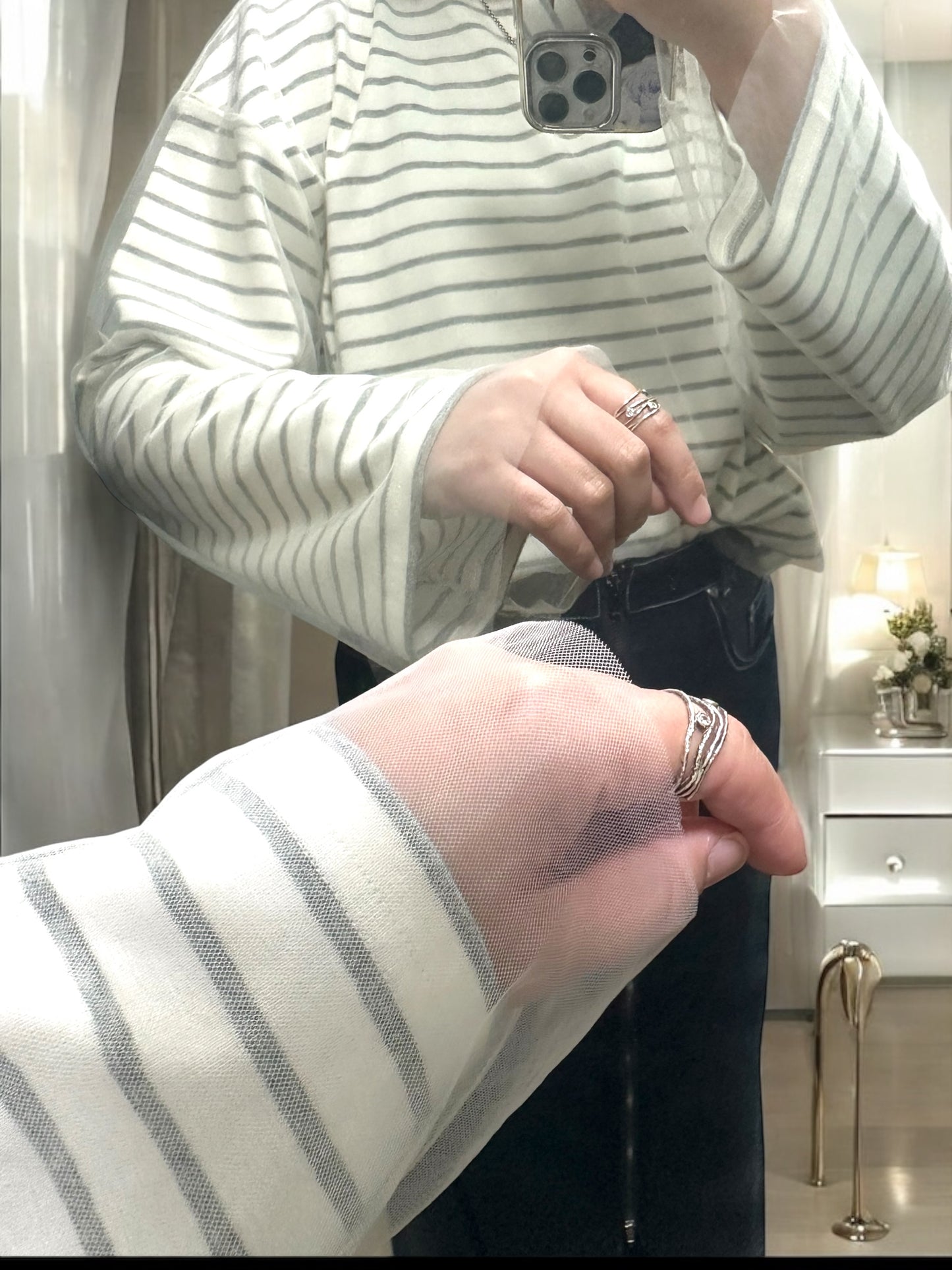 🇯🇵網紗條紋Tee 兩色入