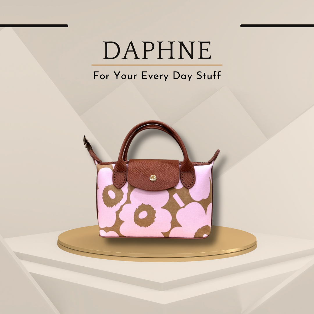 《手縫皮系列》  Daphne bag - Marimekko Pink （現）