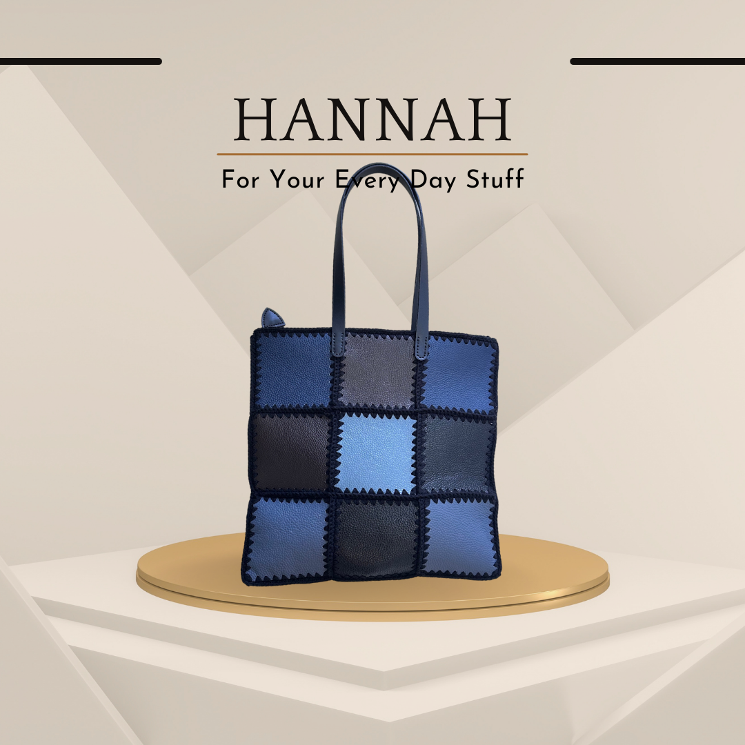 《手鉤真皮系列》  Hannah bag - Blue