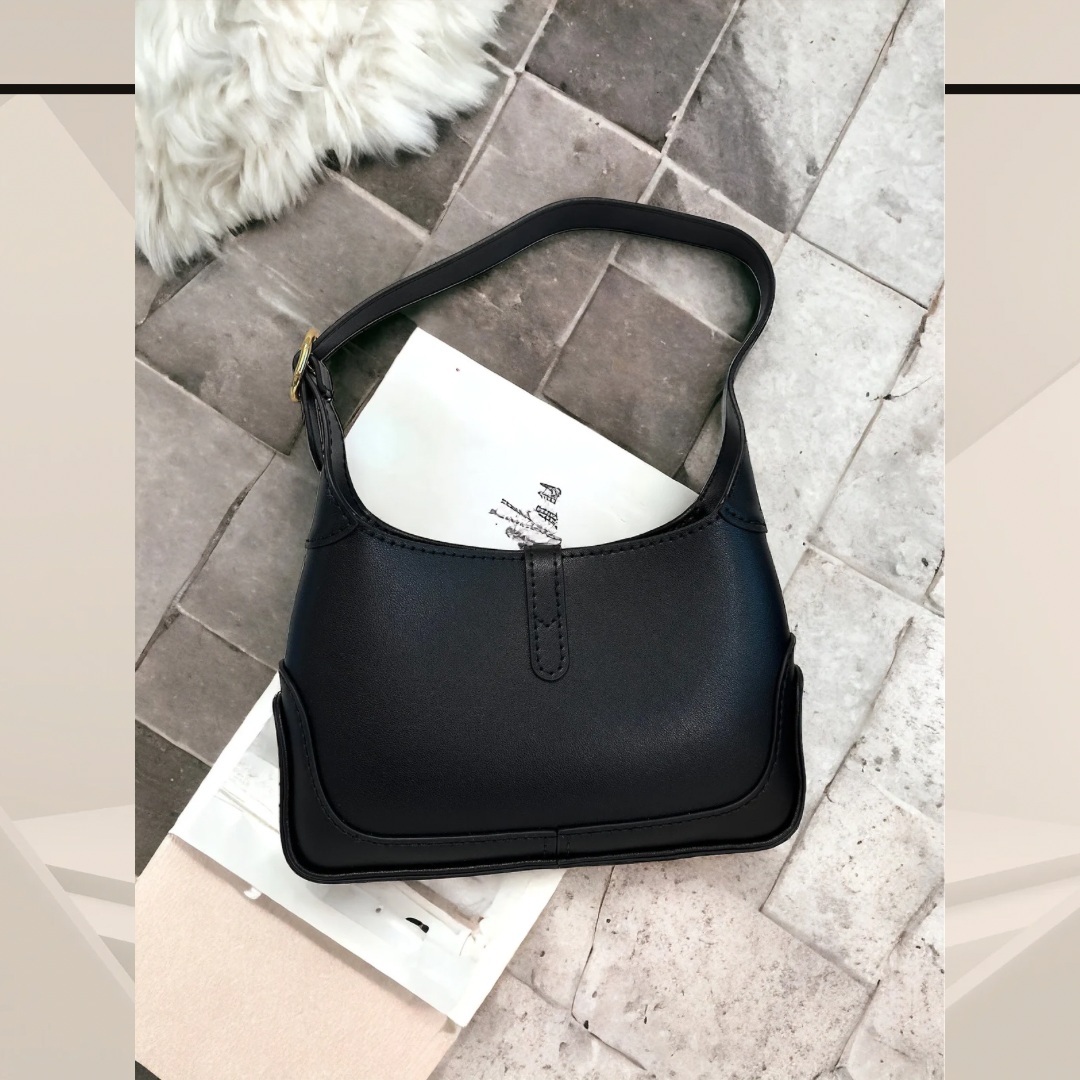 《手縫皮系列》Karina bag - 帆布/黑皮(現貨係灣仔寄賣點）