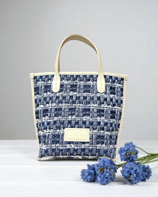 Tote bag - 藍白質感Tweed布(@H…the corner寄賣）