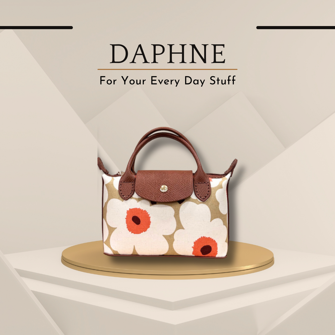 《手縫皮系列》  Daphne bag - Marimekko milktea （現）