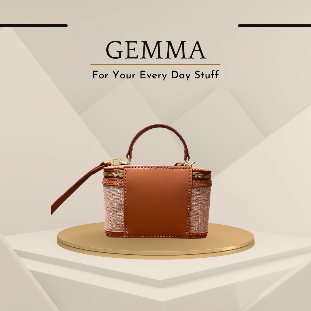 《手縫皮系列》  Gemma bag - Marimekko 灰白花