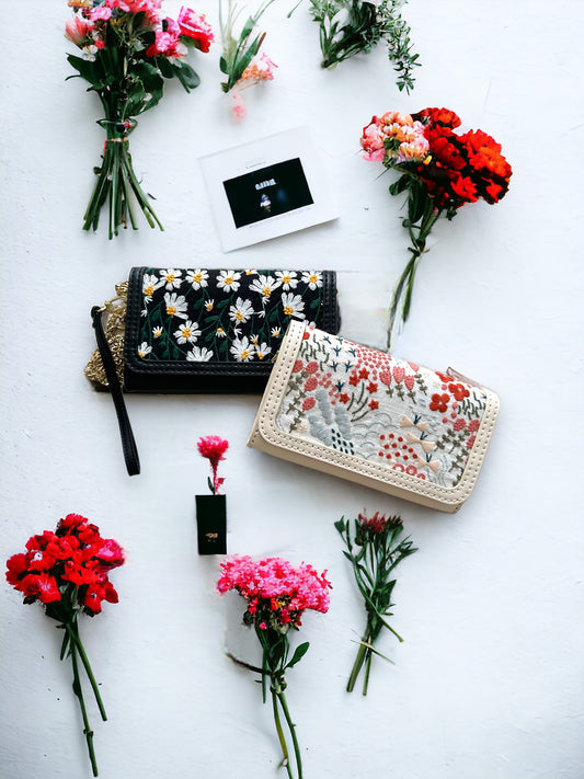《手縫皮系列》Tess 3ways bag - Embordery flowers （H…The conrner寄賣中）