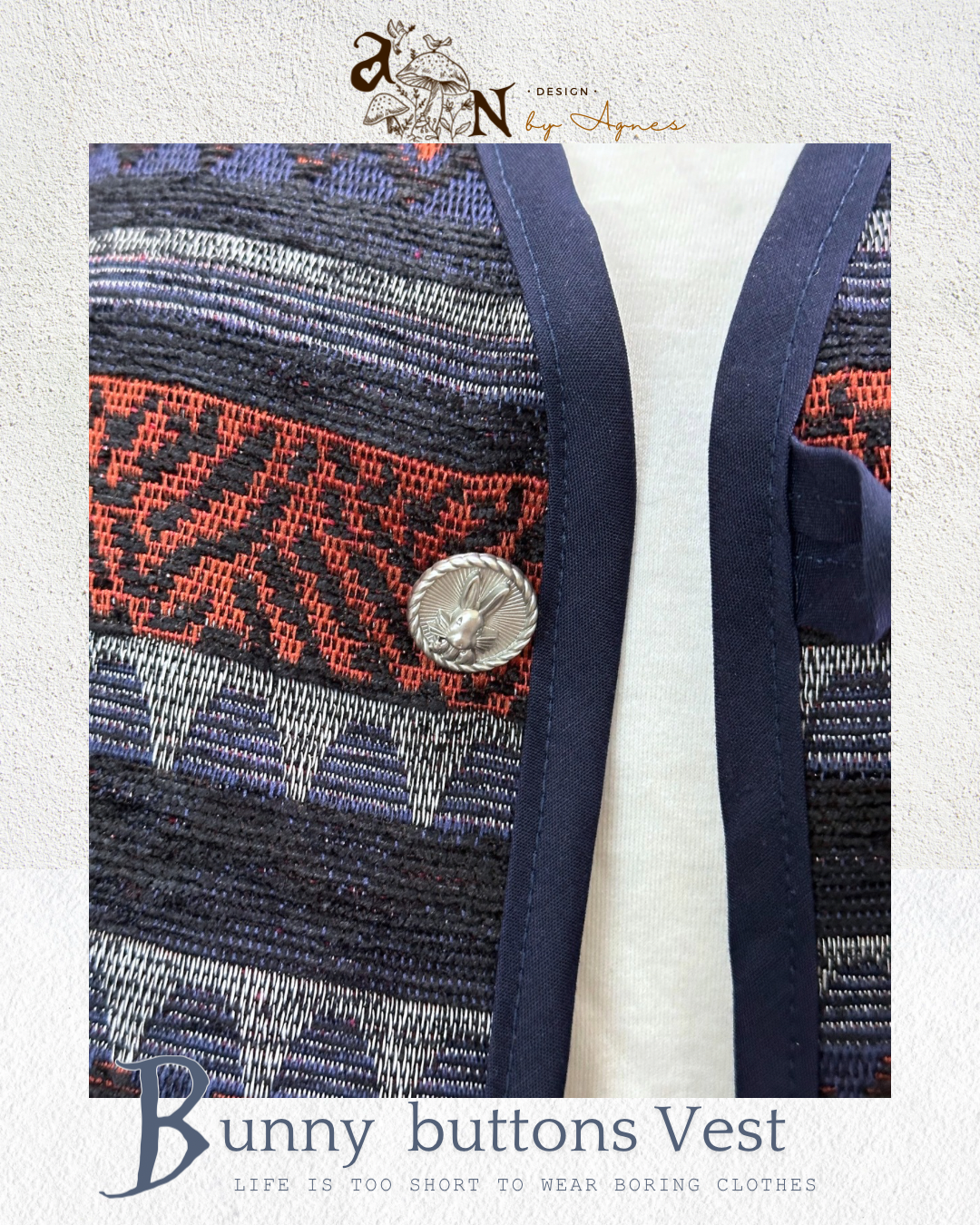 🌟限量🌟AN design Ribbit button Vest🐰