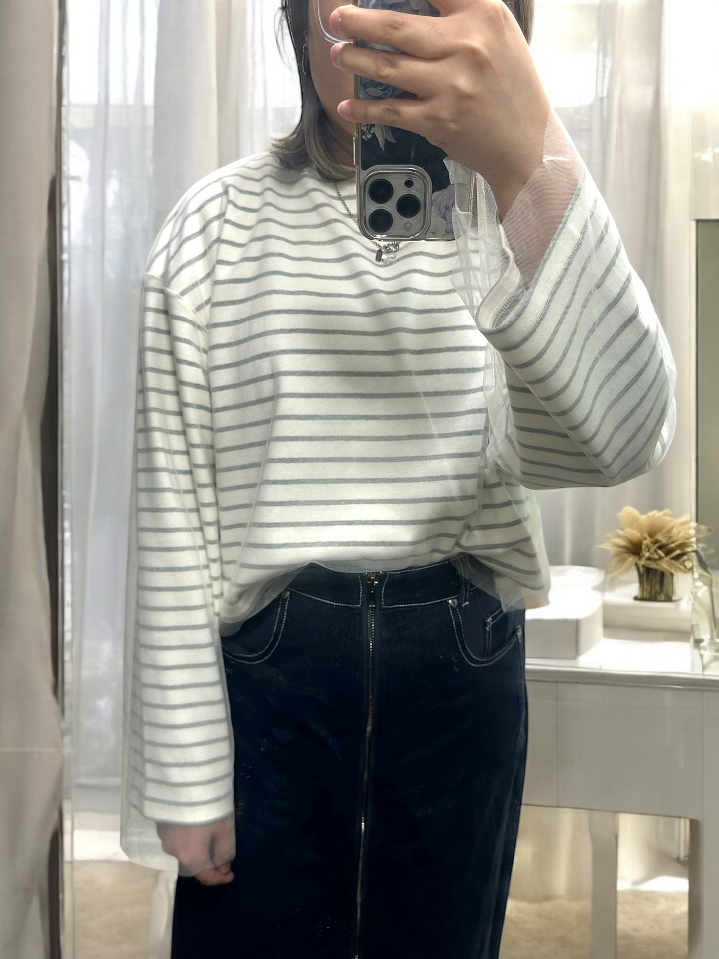 🇯🇵網紗條紋Tee 兩色入