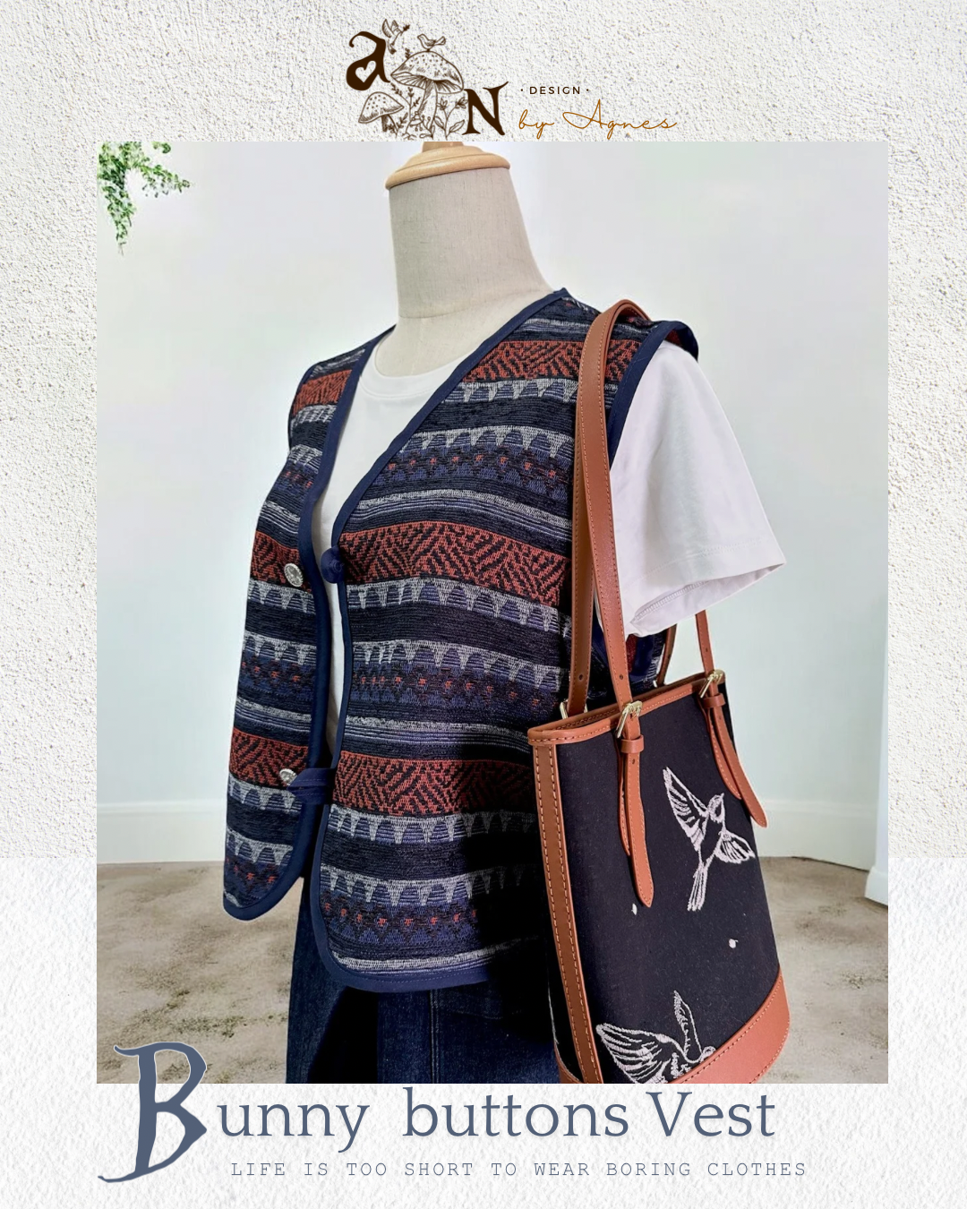 🌟限量🌟AN design Ribbit button Vest🐰