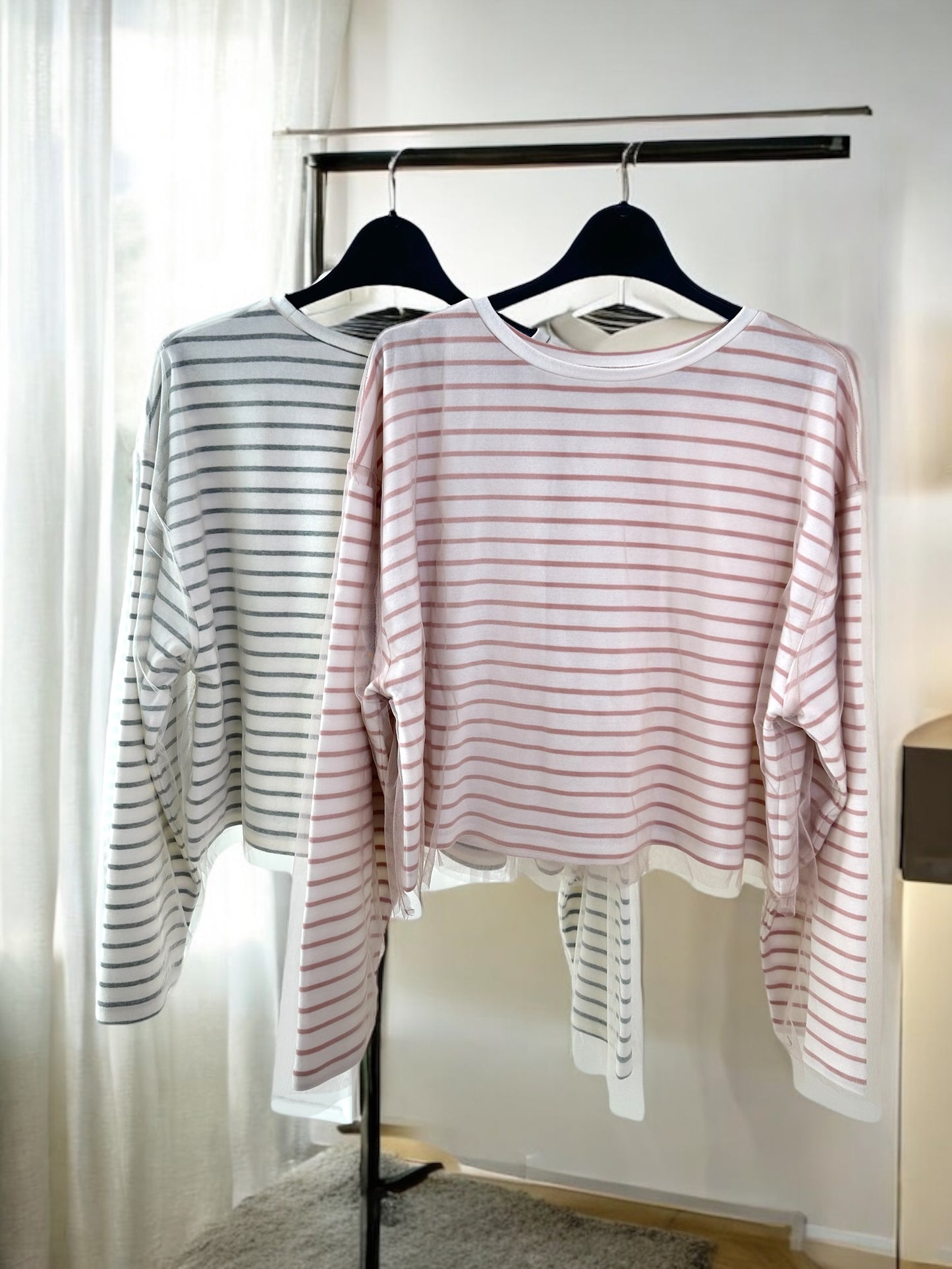 🇯🇵網紗條紋Tee 兩色入