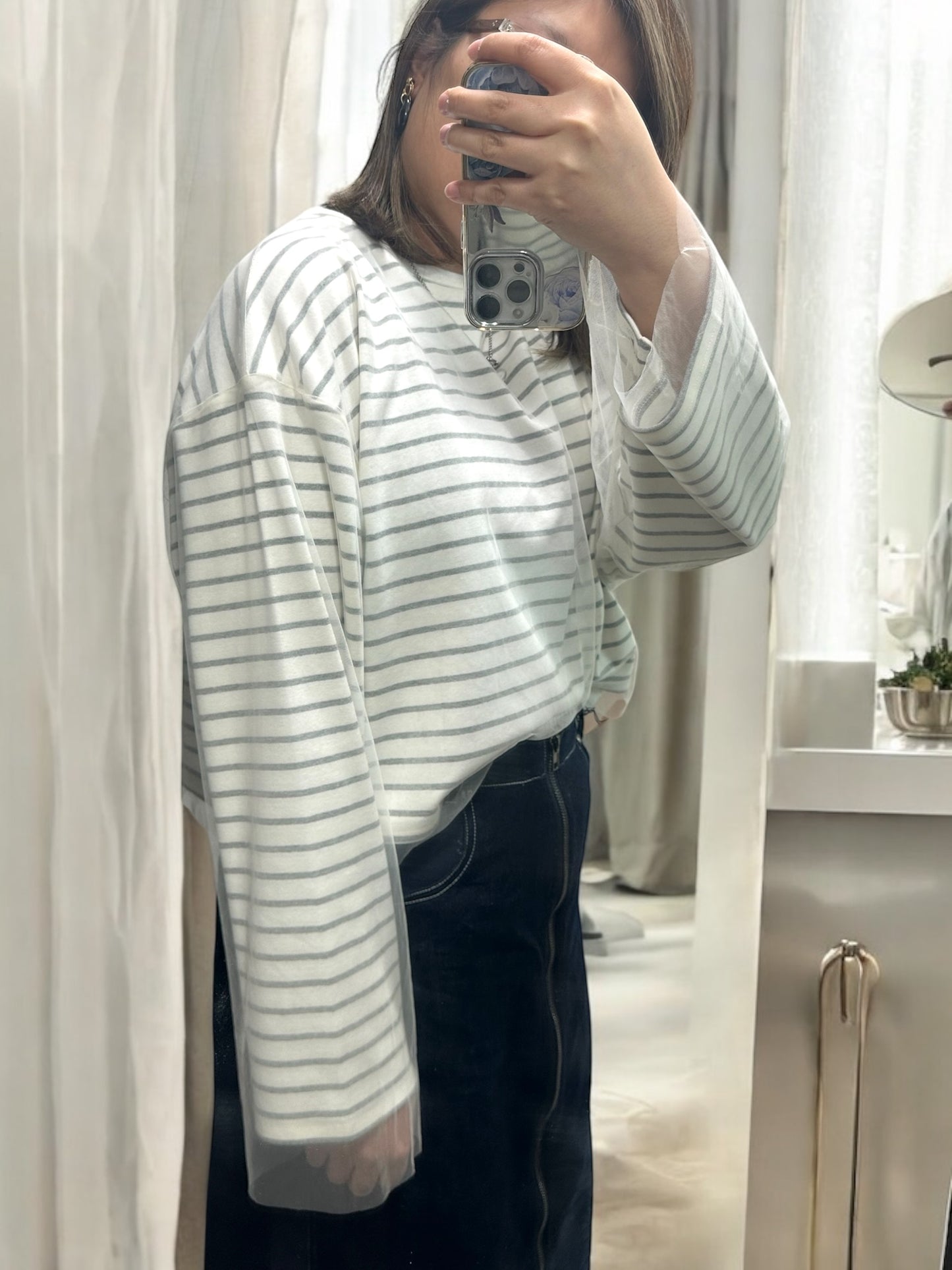 🇯🇵網紗條紋Tee 兩色入