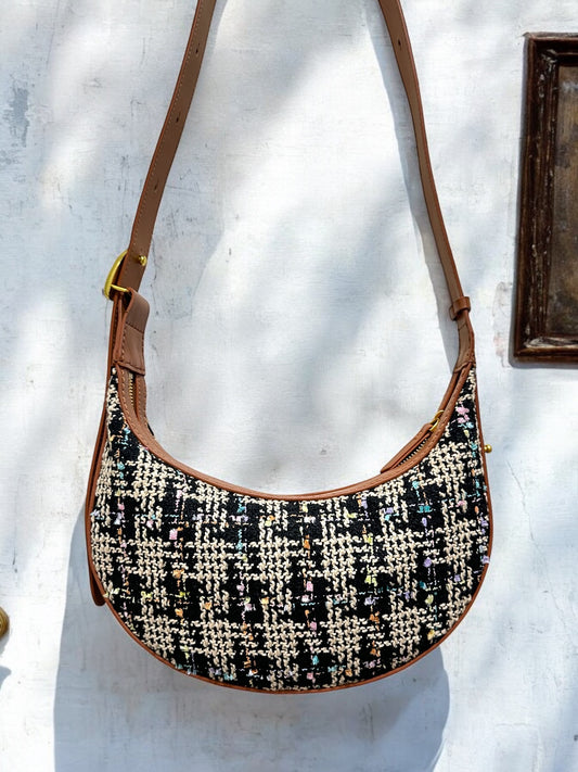 《手縫皮系列》Aurora bag - Tweed布