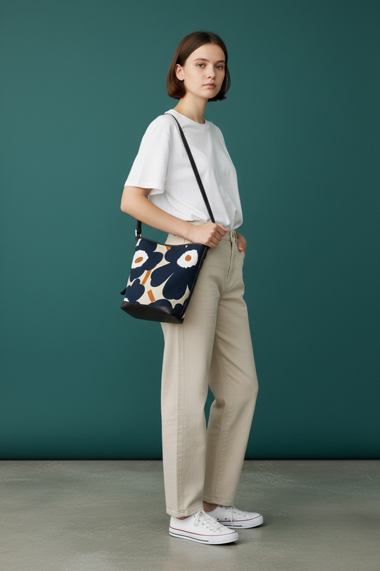 Alyssa Bag 手縫皮袋系列 - 正品Marimekko布