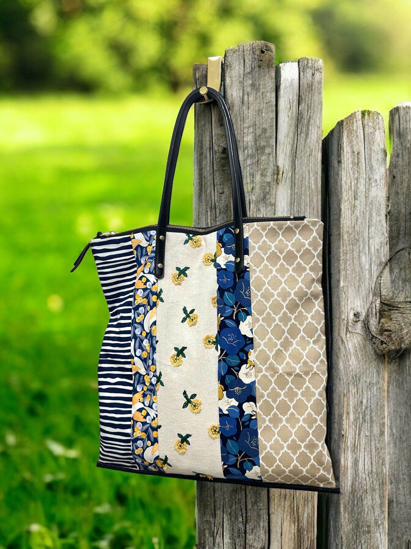 Patchwork Tote bag - Blue