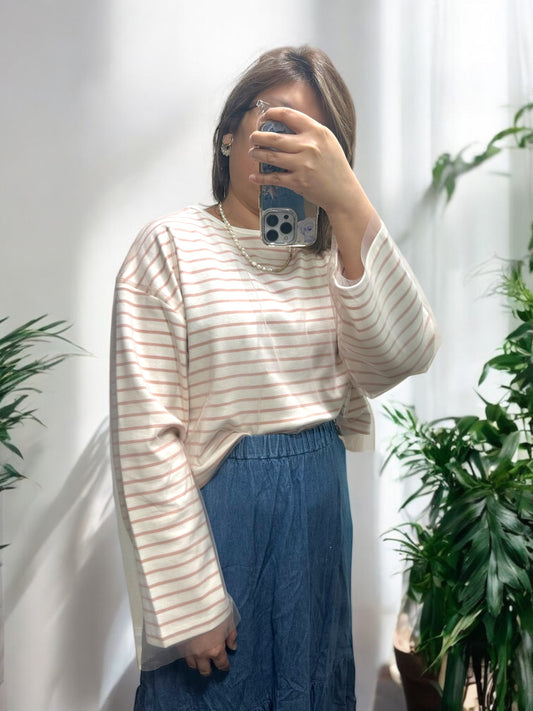 🇯🇵網紗條紋Tee 兩色入