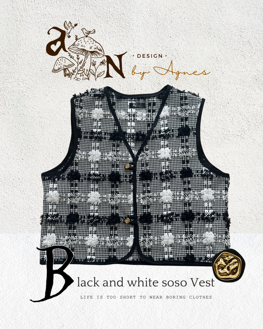 🌟限量🌟AN design B&W Soso Tweed Vest