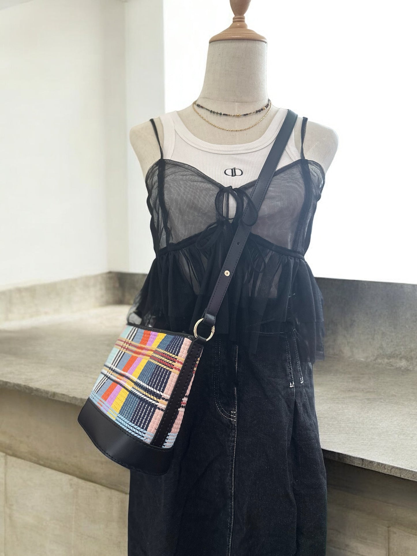 《手縫皮系列》 Aileen Bag - Colour plaid (@H…the corner寄賣）