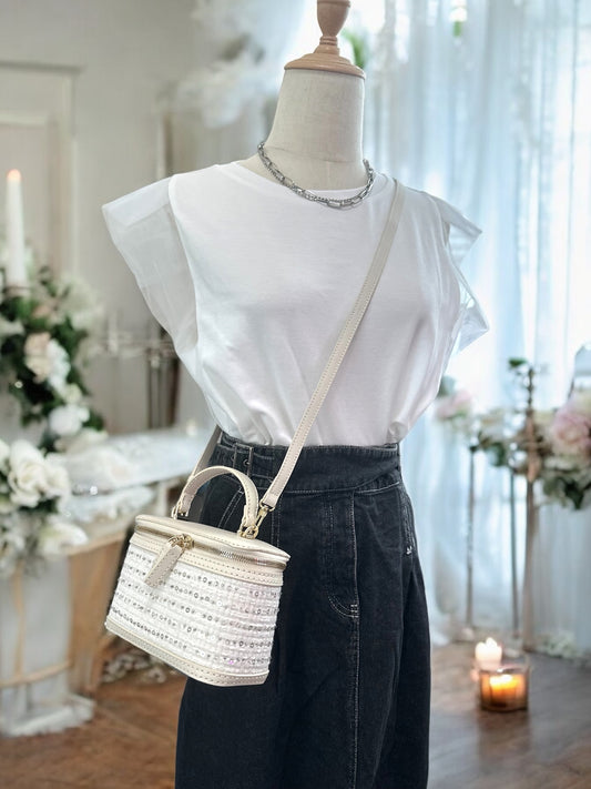 《手縫皮系列》  Gemma bag - Pearl （現）