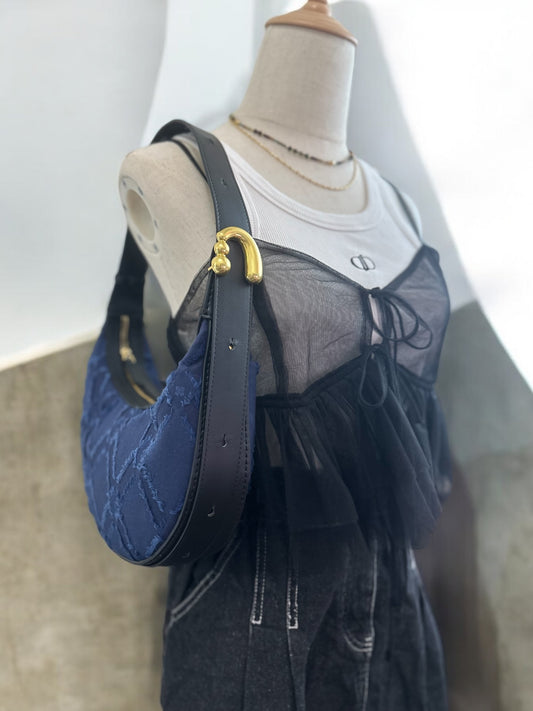 《手縫皮系列》Aurora bag - 剪花棉布